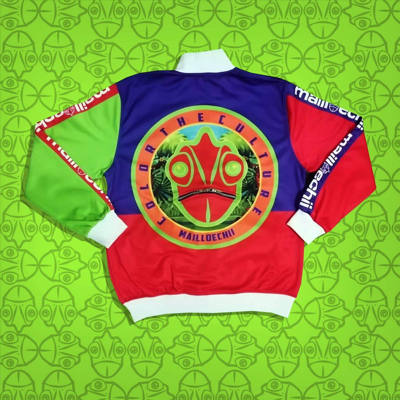 Chameleon Colors Track Suit: Red Purple Lime