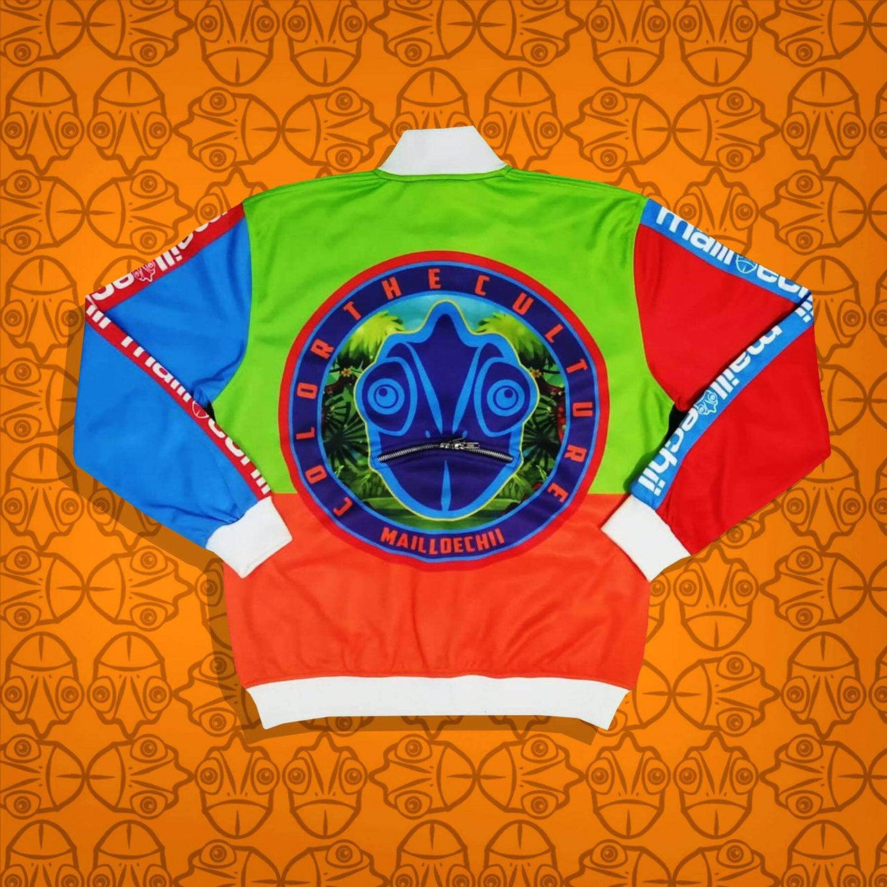 Chameleon Colors Track Suit: Purple Lime Orange