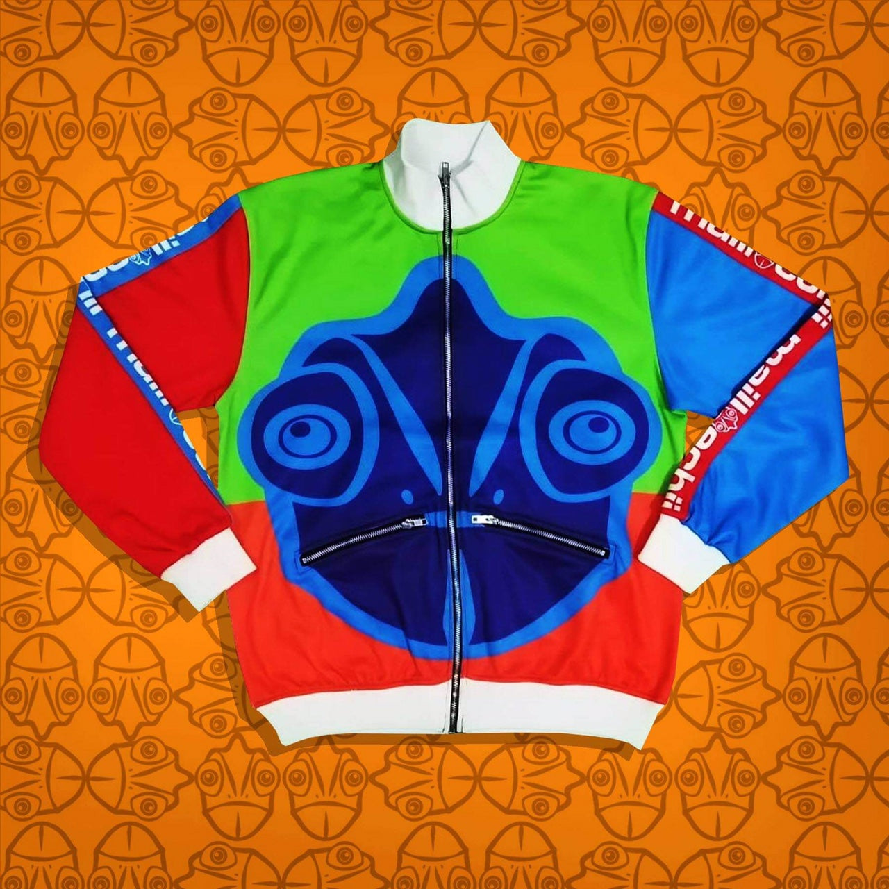 Chameleon Colors Track Suit: Purple Lime Orange